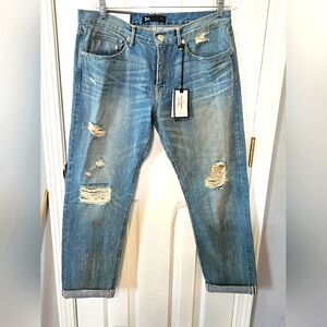 3x1 Blue Distressed Boyfriend Jeans